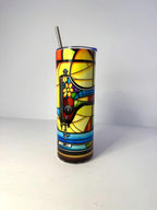 20 oz Stain Glass Sewing Stainless Steel Tumbler with Lid, Straw