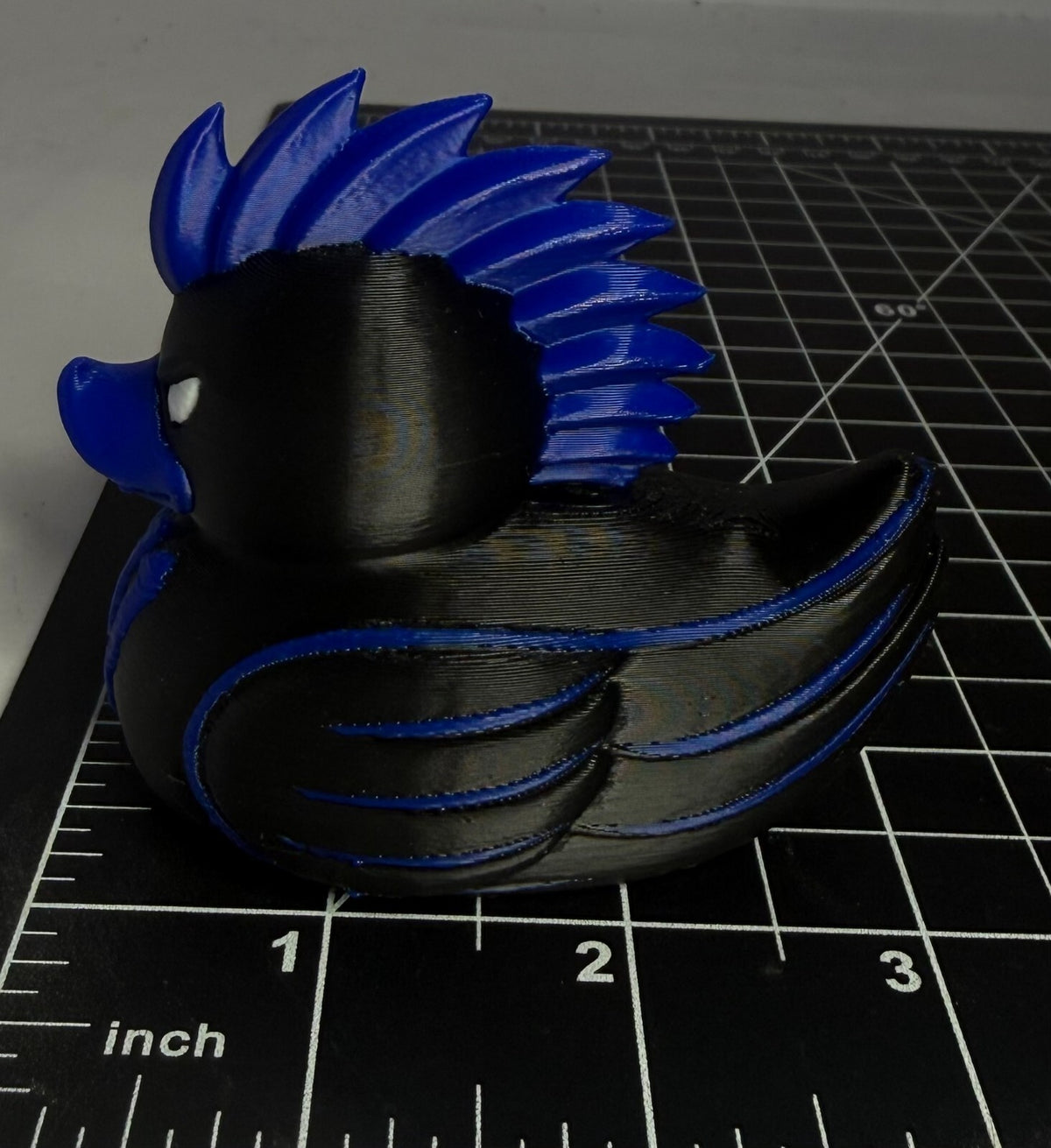 3d Printed Monster Duck - 3 Inch - Energy Drink - Jeep - Rock - Black and Blue