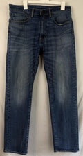 Levis 505 Jeans Mens 34x32 Blue Regular Fit Straight Leg Dark Wash Western EUC