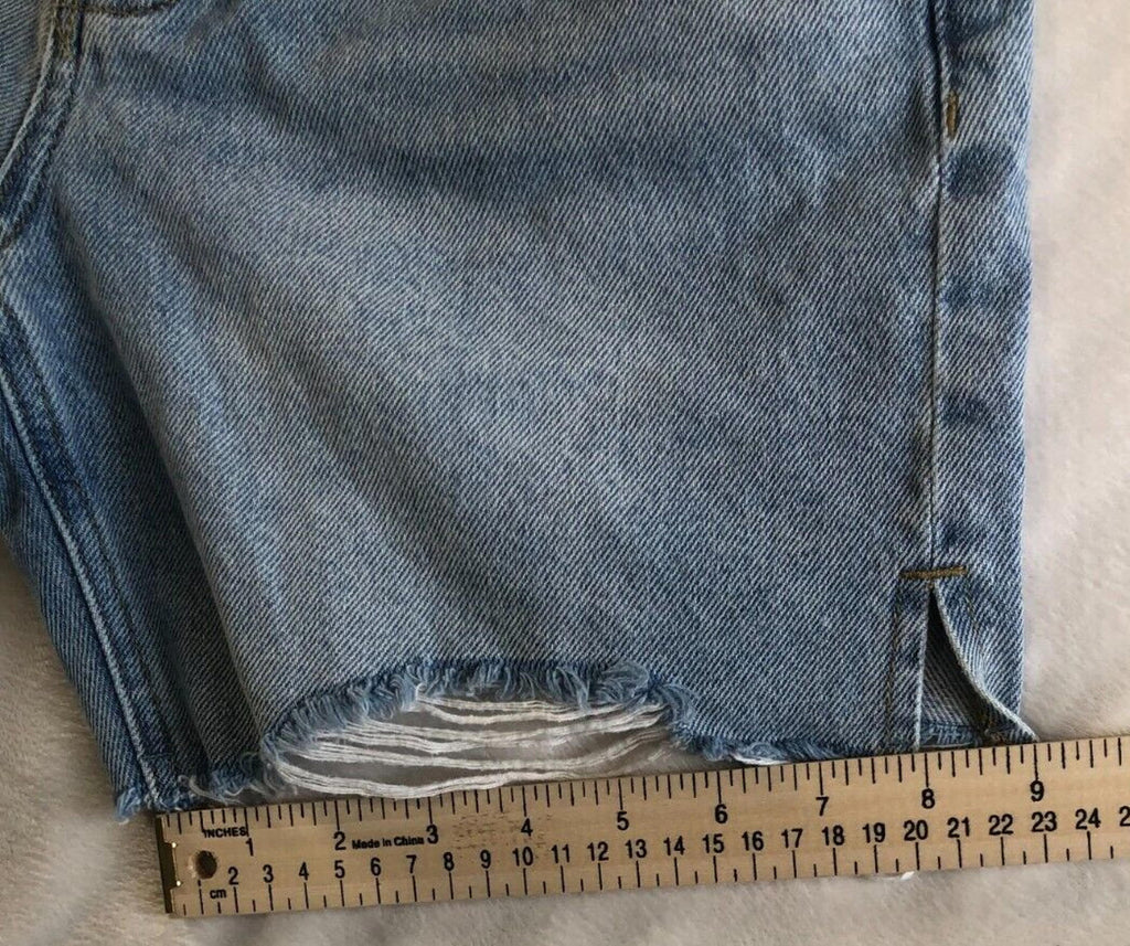 PacSun Shorts Womens 24 Vintage High Rise Cut-Off Blue Jean Distressed Denim