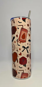 20 oz Love at First Bite Stainless Steel Tumbler with Lid, Straw