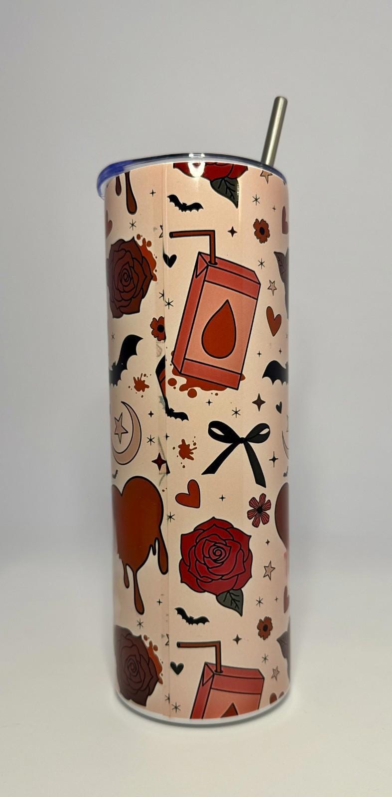 20 oz Love at First Bite Stainless Steel Tumbler with Lid, Straw