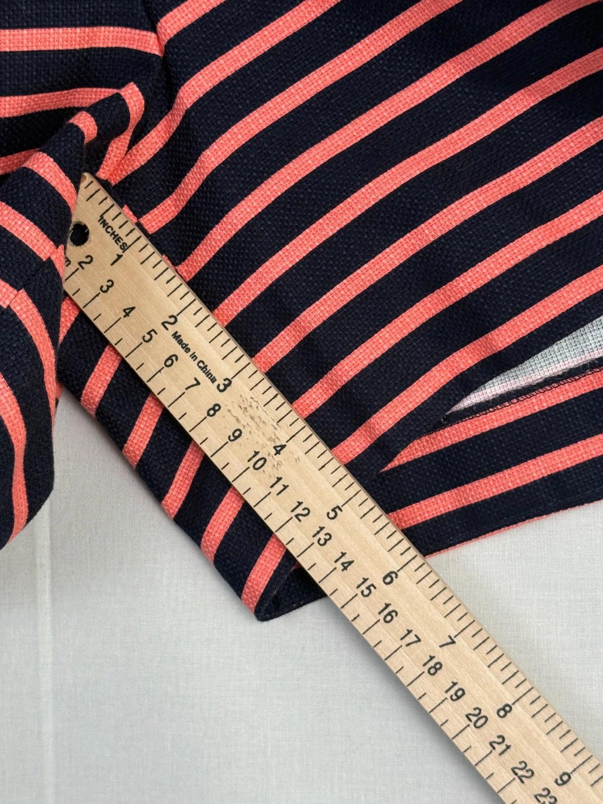 J Crew Striped Womens Shorts Size 4 Preppy Mid Rise 100% Cotton Dark Blue Coral