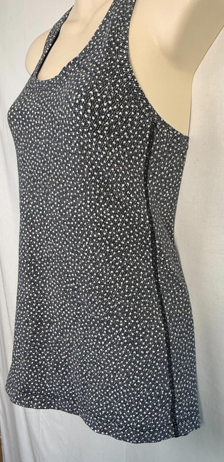 Lululemon Cool Racerback Tank Top Womens Sz 4 Black White Activewear Workout