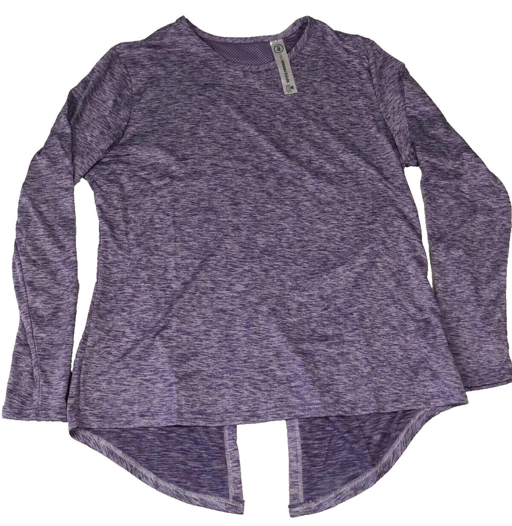 Real Essentials dry fit long sleeve active womens shirt Purple size M