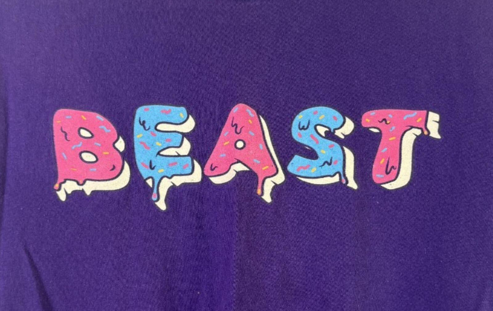 Mr Beast Graphic Tee Shirt Girls Sz Small Limited Edition Purple You Tube