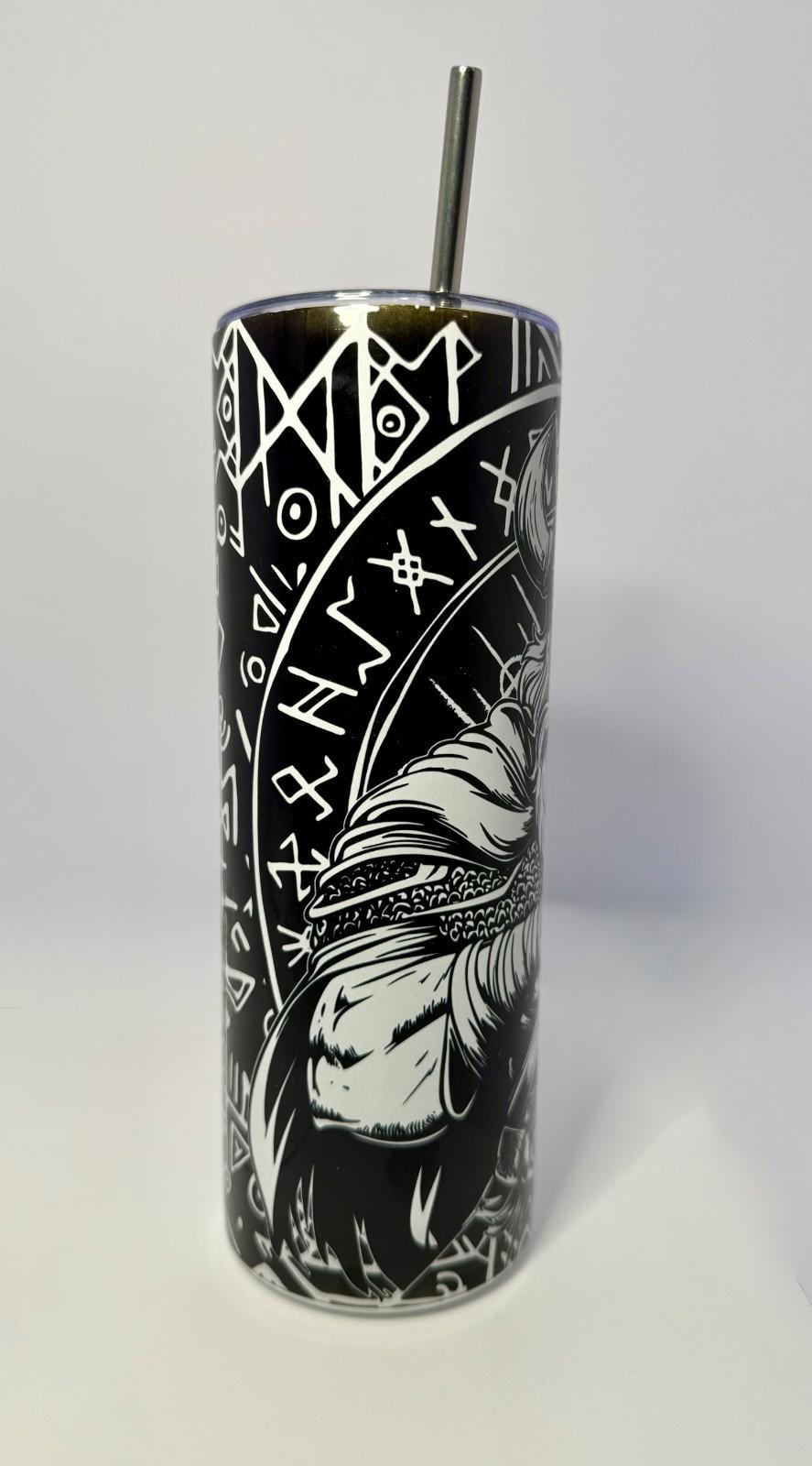 20 oz Viking Stainless Steel Tumbler with Lid, Straw