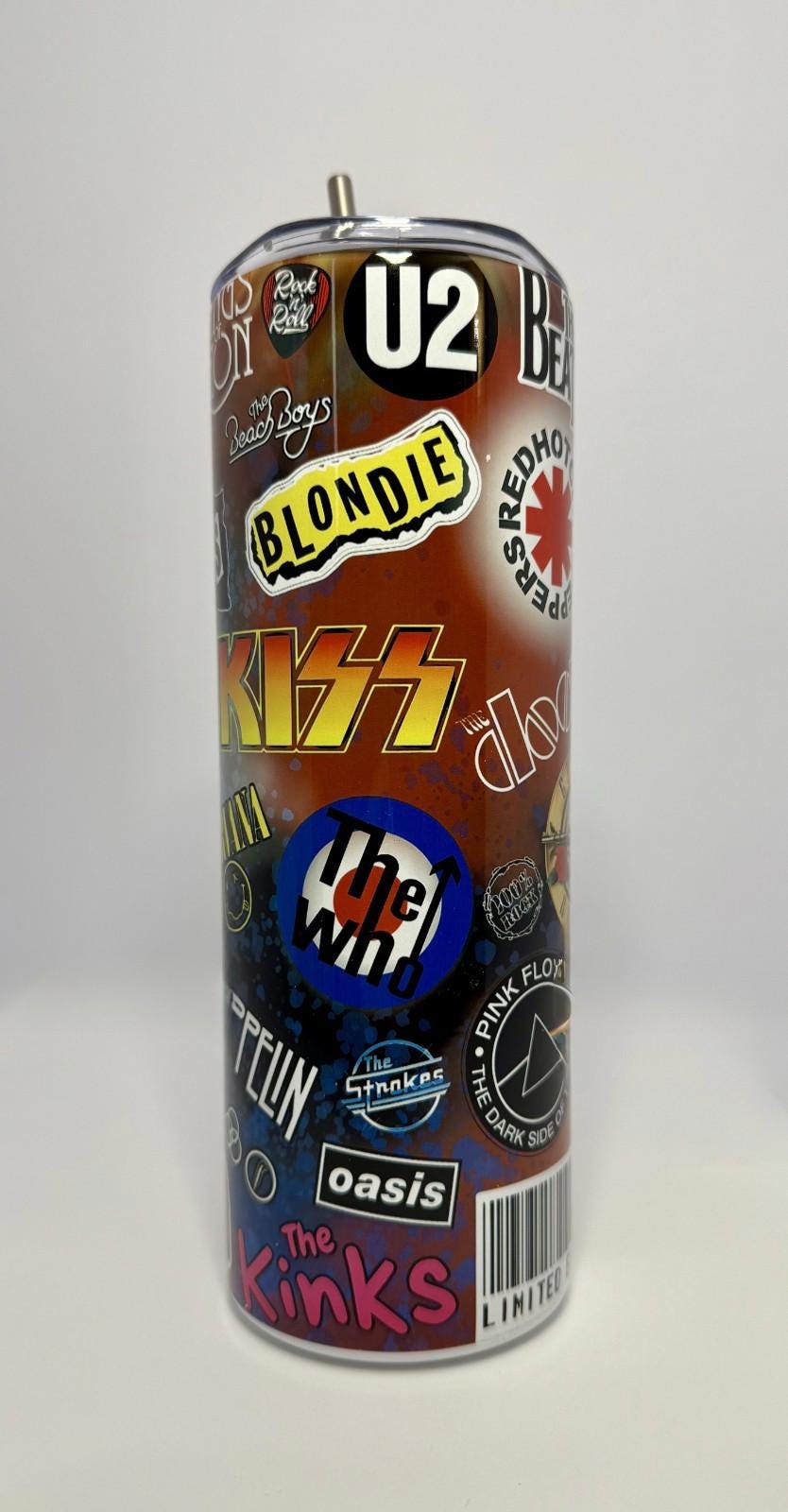 20 oz Rock Stickers Stainless Steel Tumbler with Lid, Straw