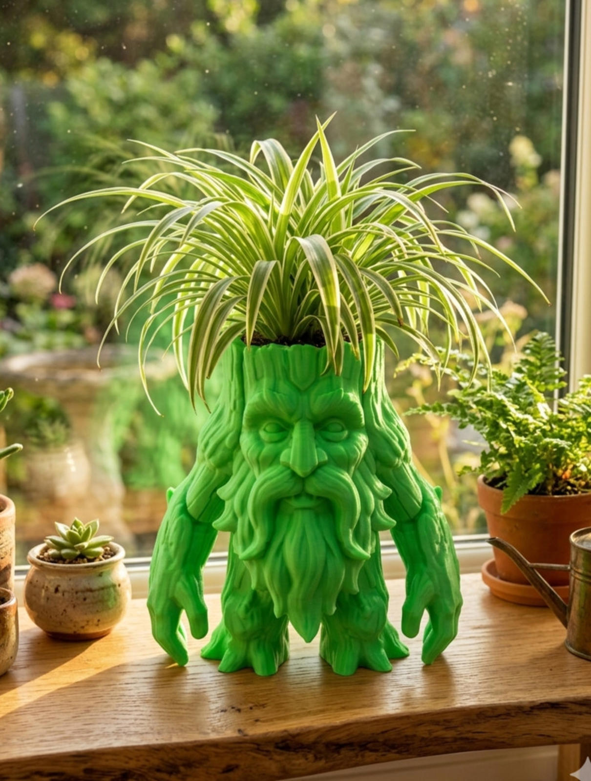 3D Printed Green Man Planter - 6 Inch - Indoor
