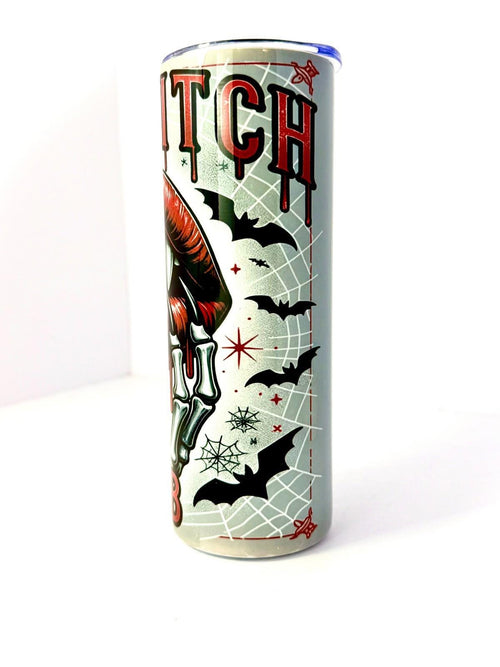 20 oz Bad Witch Club Stainless Steel Tumbler with Lid, Straw