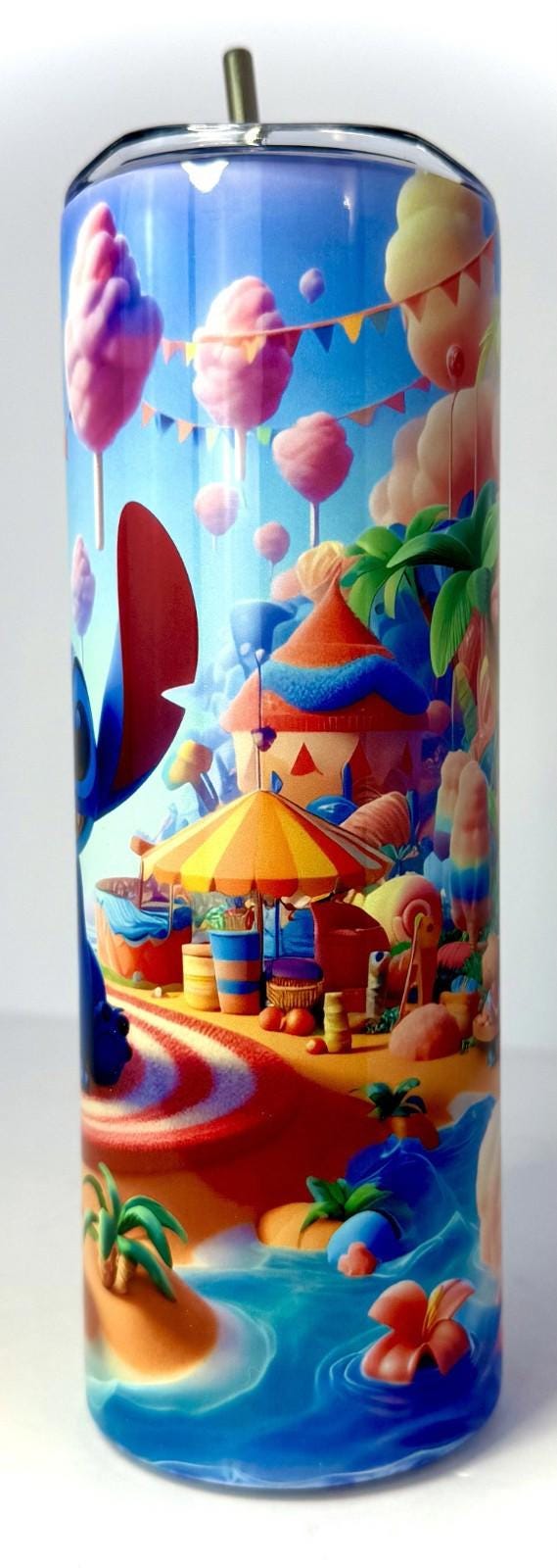 20 oz Stitch Stainless Steel Tumbler with Lid, Straw