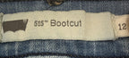 Levis 515 Boot Cut Stretch Blue Jeans Womens Sz 12 Short Raw Hem
