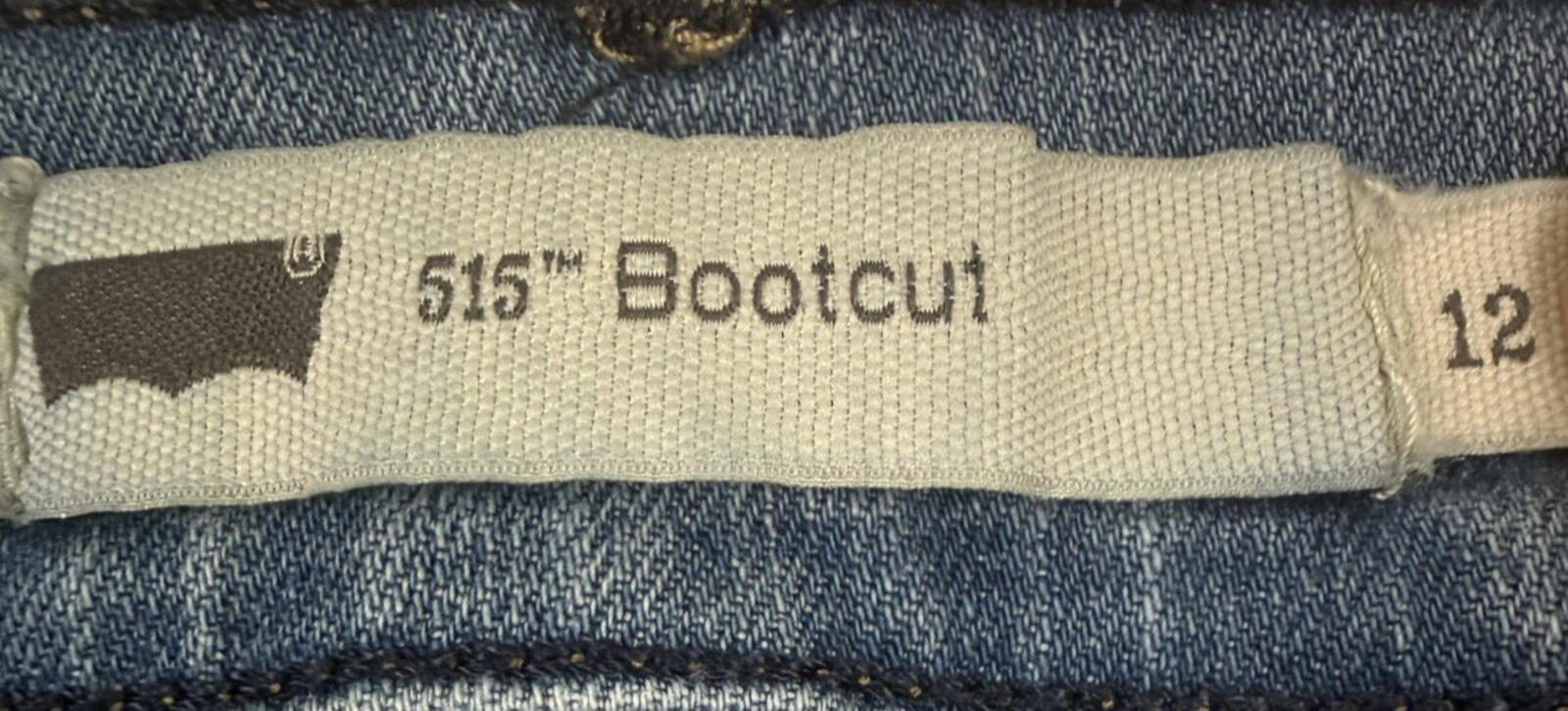 Levis 515 Boot Cut Stretch Blue Jeans Womens Sz 12 Short Raw Hem