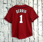Boston Red Sox Derrig #1 Majestic Jersey Boys Sz M Red SEWN STITCHED!