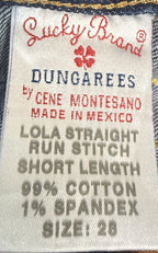 Lucky Brand Dungarees Lola Straight Womens Jeans Size 28 Denim Blue