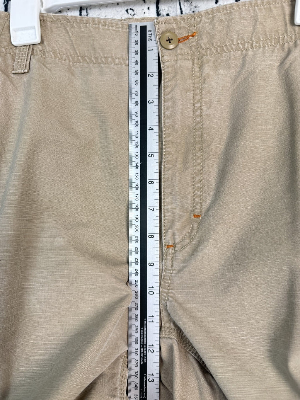LL Bean Natural Fit Cargo Short Mens Size 38 Khaki Brown Tan 9 Inch Inseam