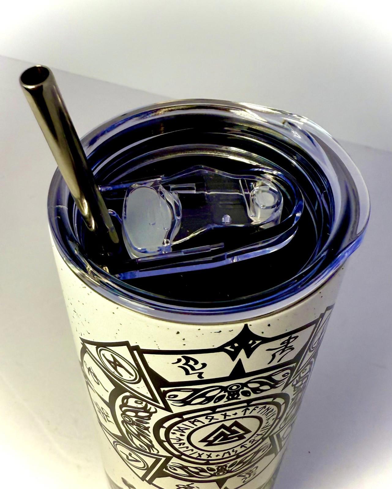 20 oz Vahalla Calling Me Stainless Steel Tumbler with Lid, Straw