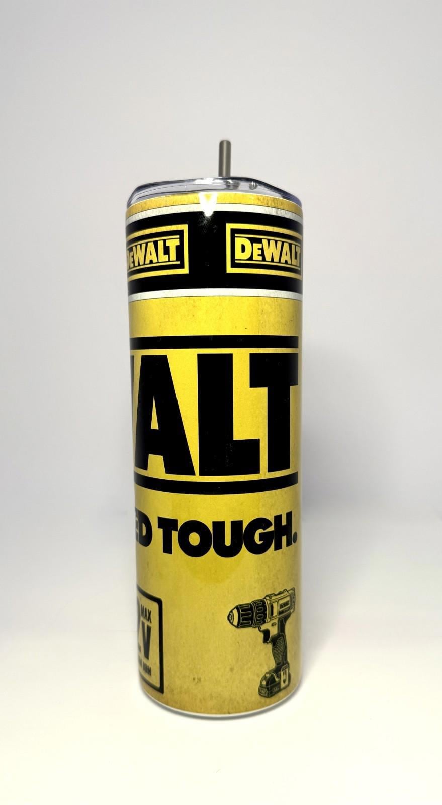 20 oz Dewalt Stainless Steel Tumbler with Lid, Straw