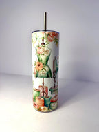 20 oz Floral Sewing Stainless Steel Tumbler with Lid, Straw