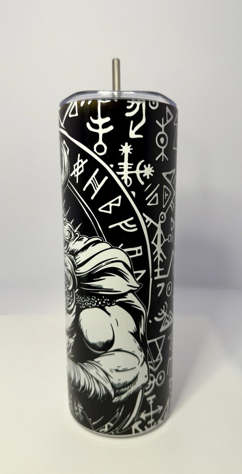 20 oz Viking Stainless Steel Tumbler with Lid, Straw