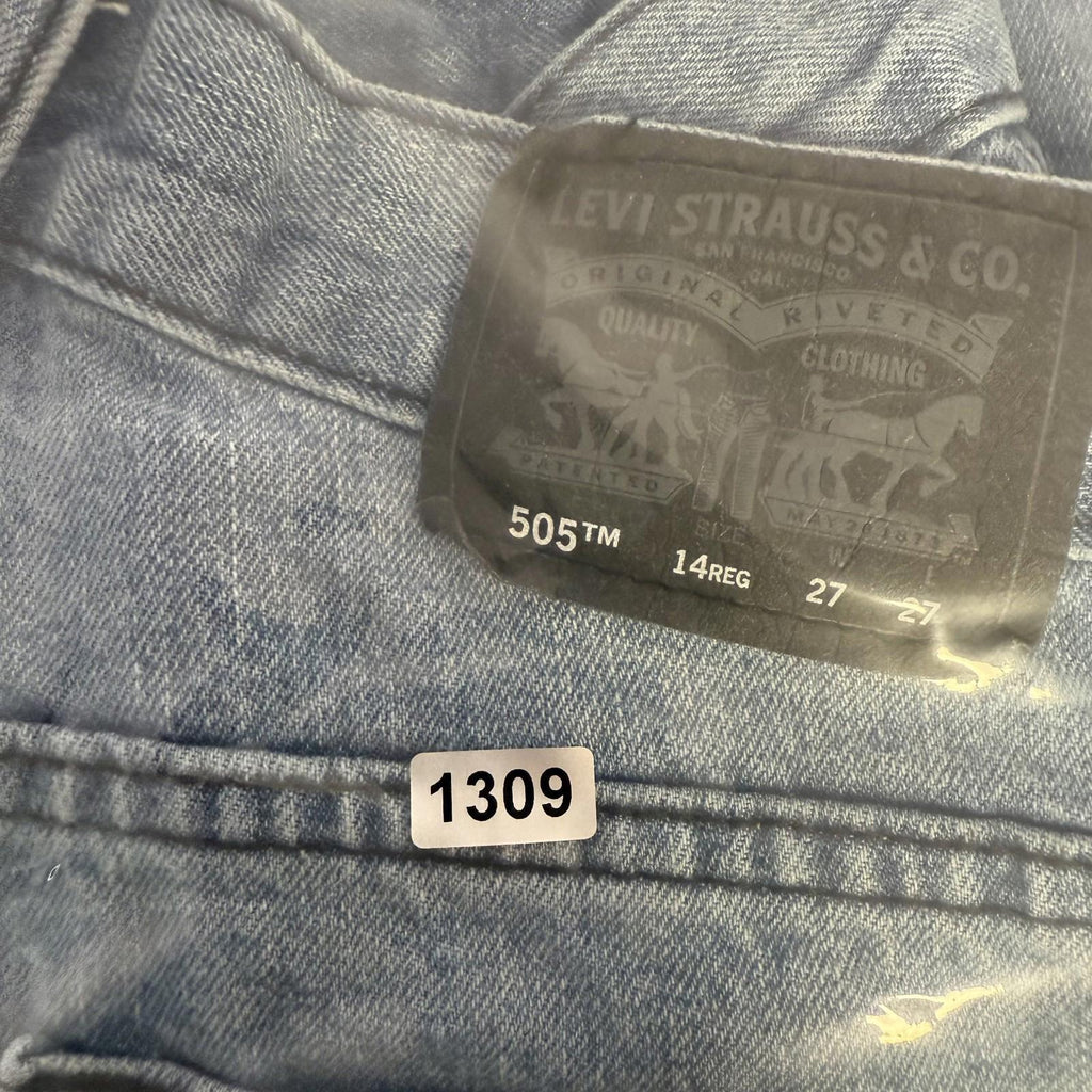 Levi’s 505 Jeans Youth 14 Regular 27x27 Blue Denim Straight Leg Zip Fly Classic