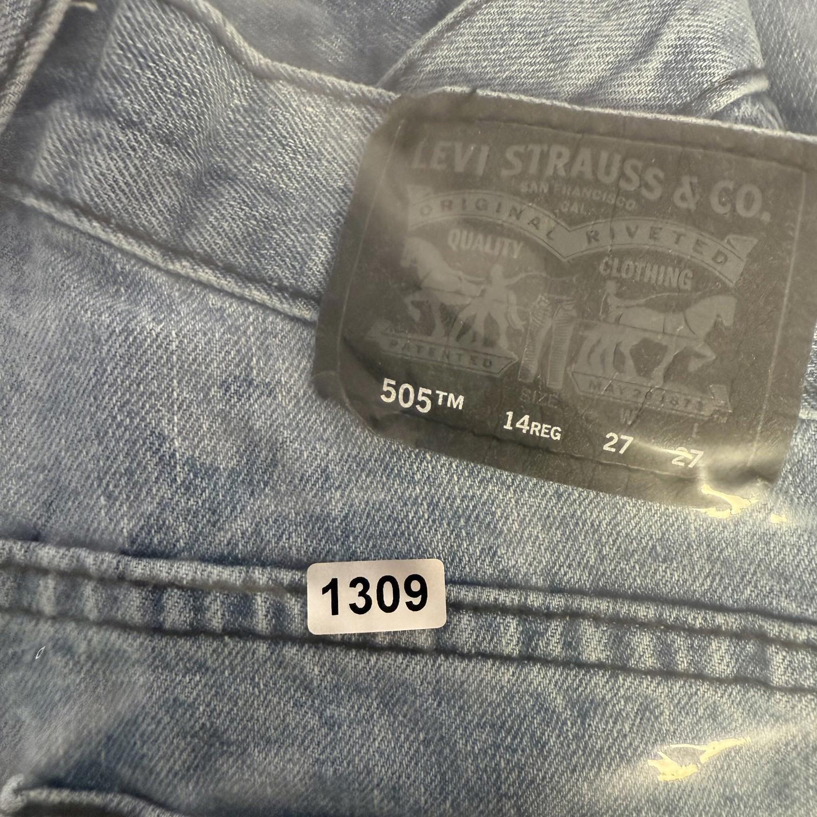 Levi’s 505 Jeans Youth 14 Regular 27x27 Blue Denim Straight Leg Zip Fly Classic