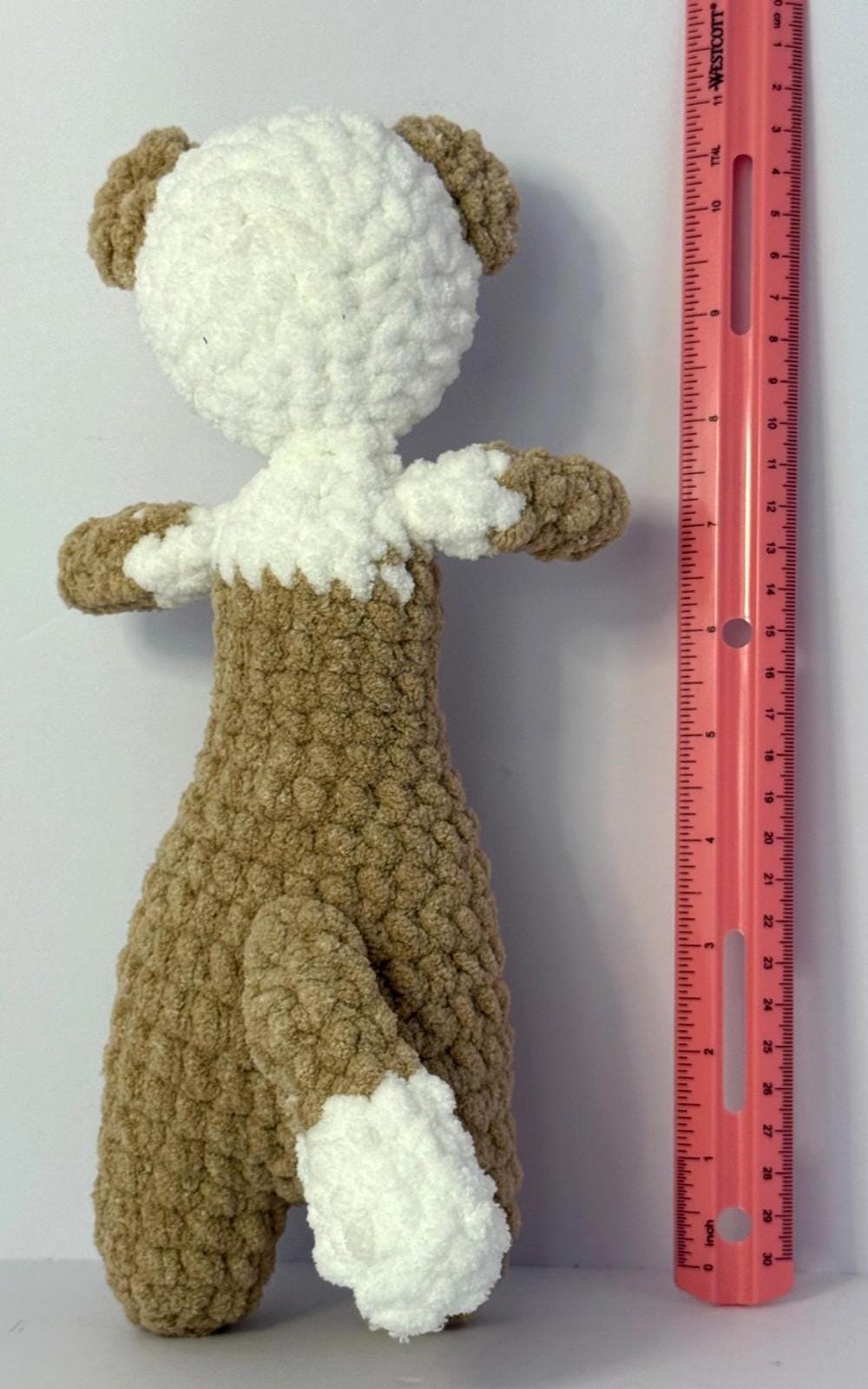 Crocheted Ferret Brown and White
