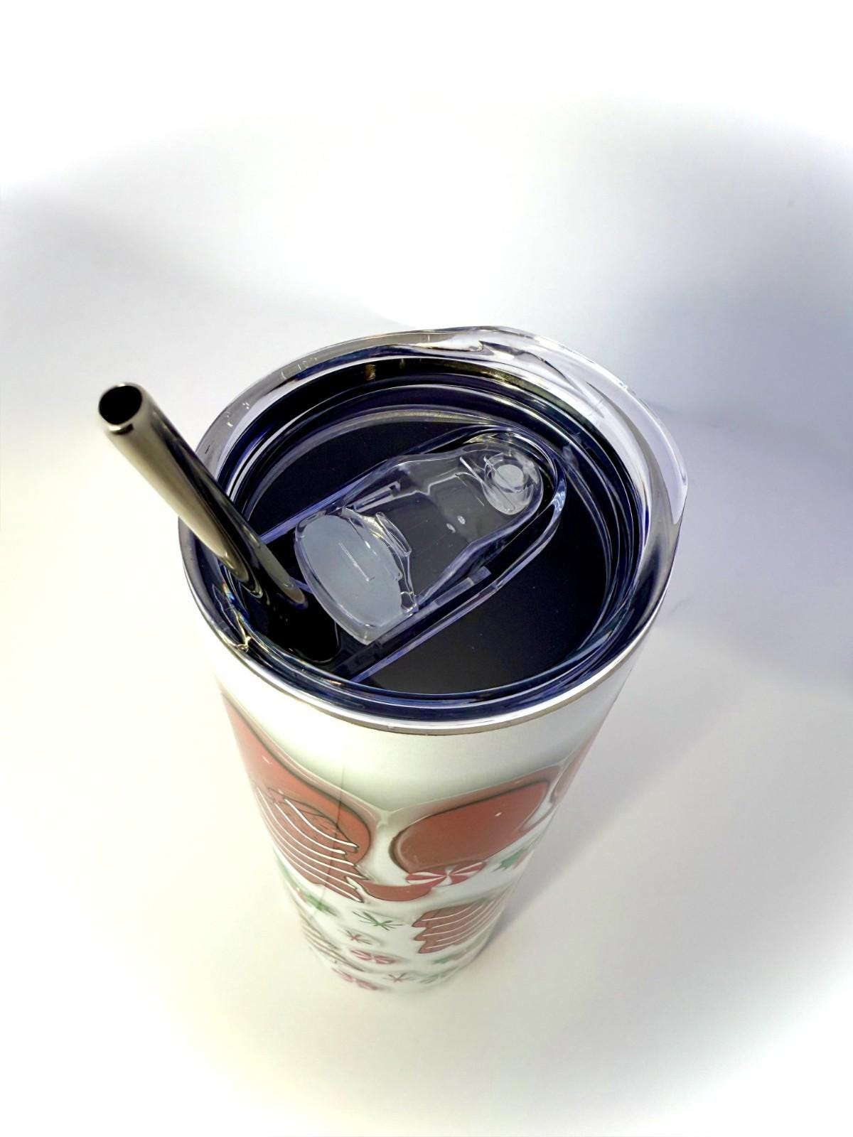 20 oz Christmas Tree Cake Stainless Steel Tumbler with Lid, Straw