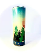20 oz He's Out There Stainless Steel Tumbler with Lid, Straw