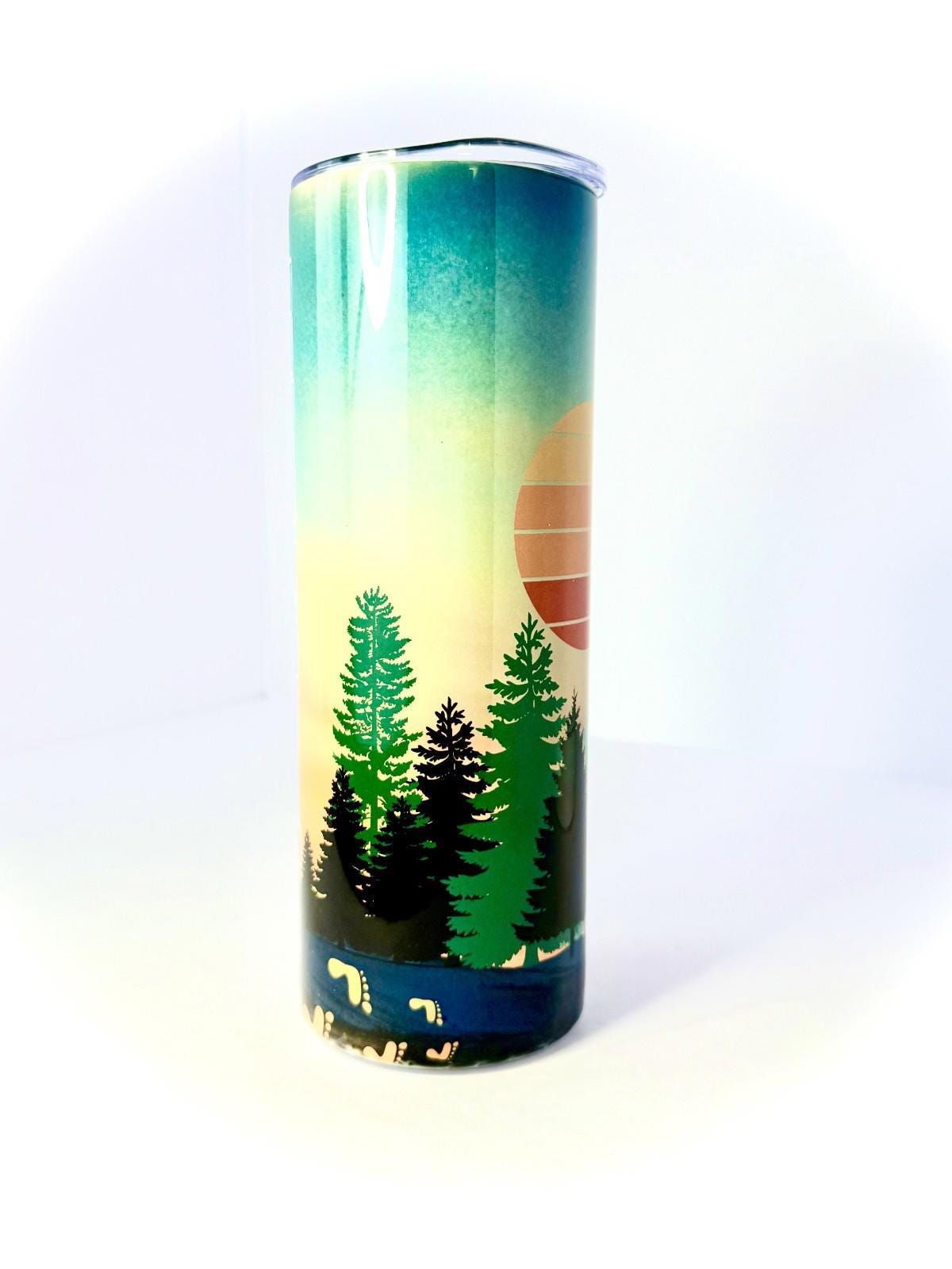 20 oz He's Out There Stainless Steel Tumbler with Lid, Straw
