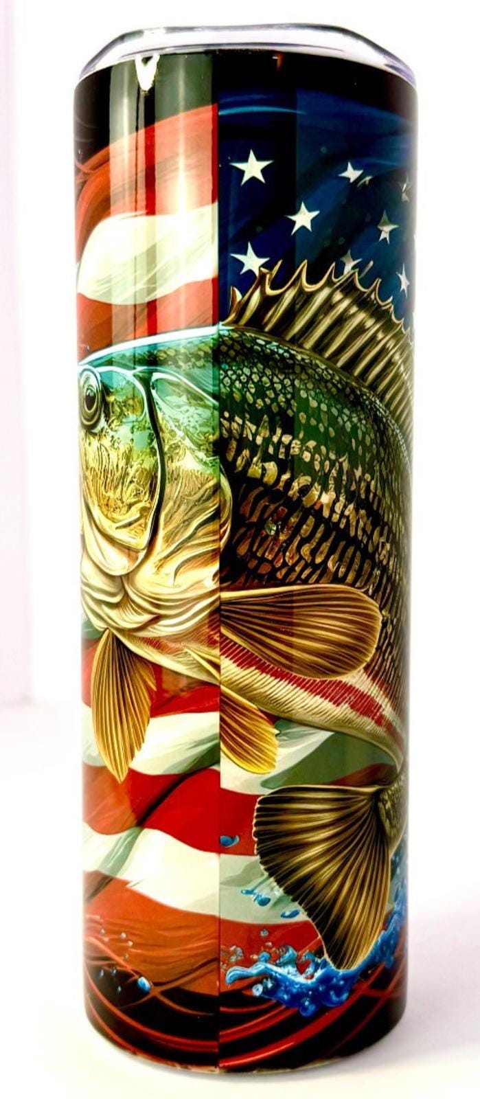 20 oz Dad Fishing Stainless Steel Tumbler with Lid, Straw