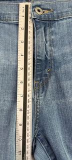 Levis 515 Boot Cut Stretch Blue Jeans Womens Sz 12 Short Raw Hem