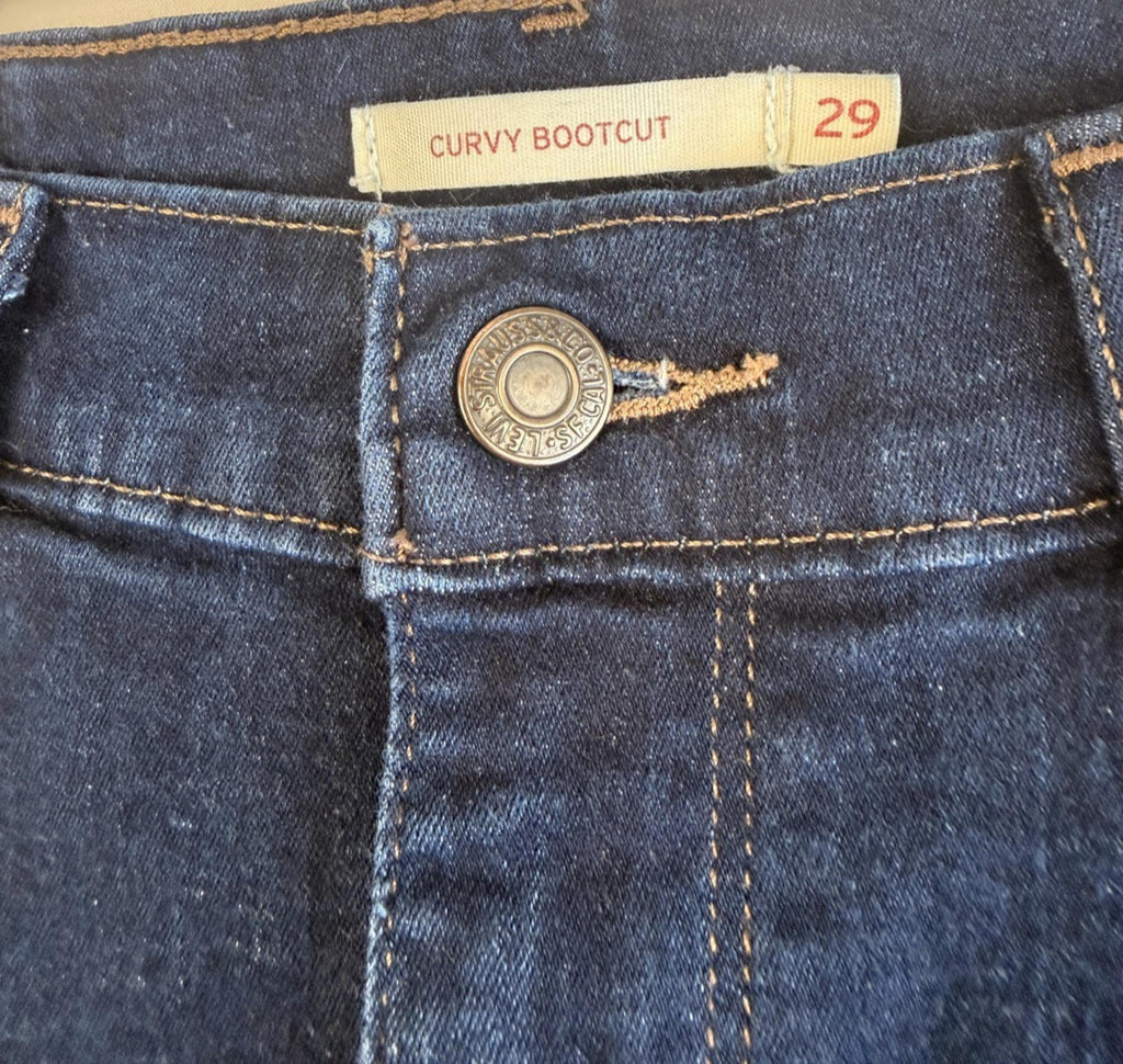 Levi's Curvy Bootcut Jeans Womens Size 29 29x30 Dark Wash Stretch