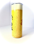 20 oz Dad Fuel Stainless Steel Tumbler with Lid, Straw - Beer