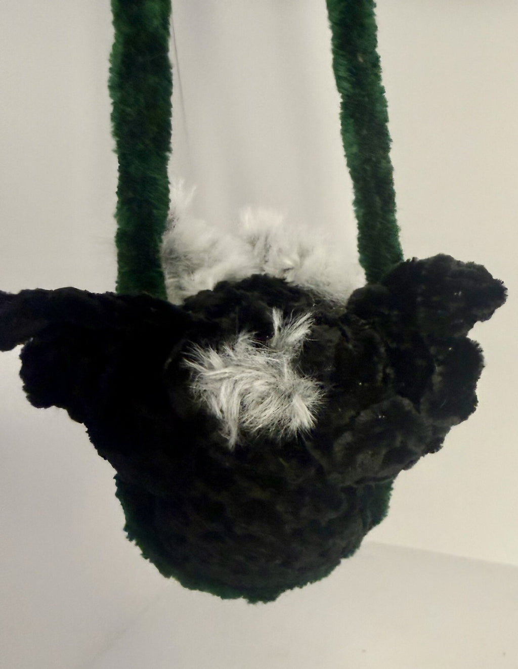Crocheted Swinging Mothman - Rearview Mirror Decor - 4 inch - Handmade