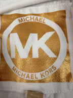 Michael Kors Jacket Womens Sz Large White Cropped Full Zip Denim