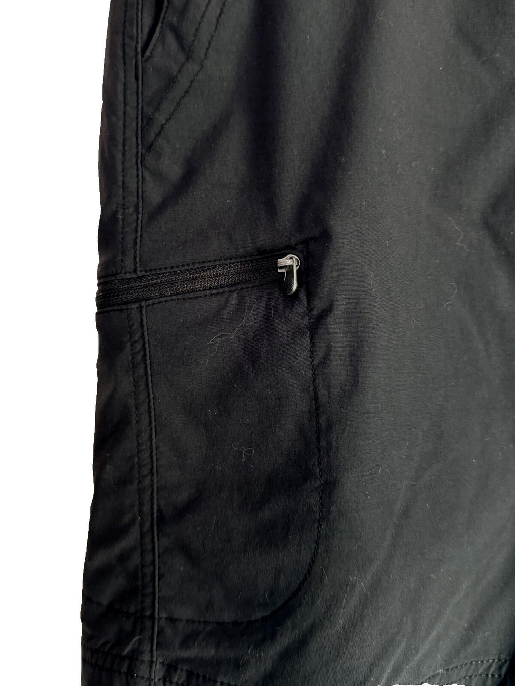 L L Bean Black Hiking Shorts Womens Size 16 Quick Dry Nylon Spandex Pockets