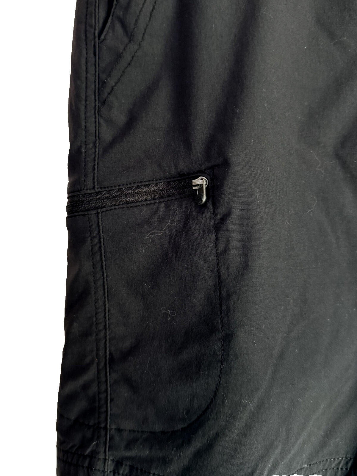 L L Bean Black Hiking Shorts Womens Size 16 Quick Dry Nylon Spandex Pockets