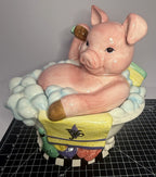 Pig In A Bubble Bath Cookie Jar