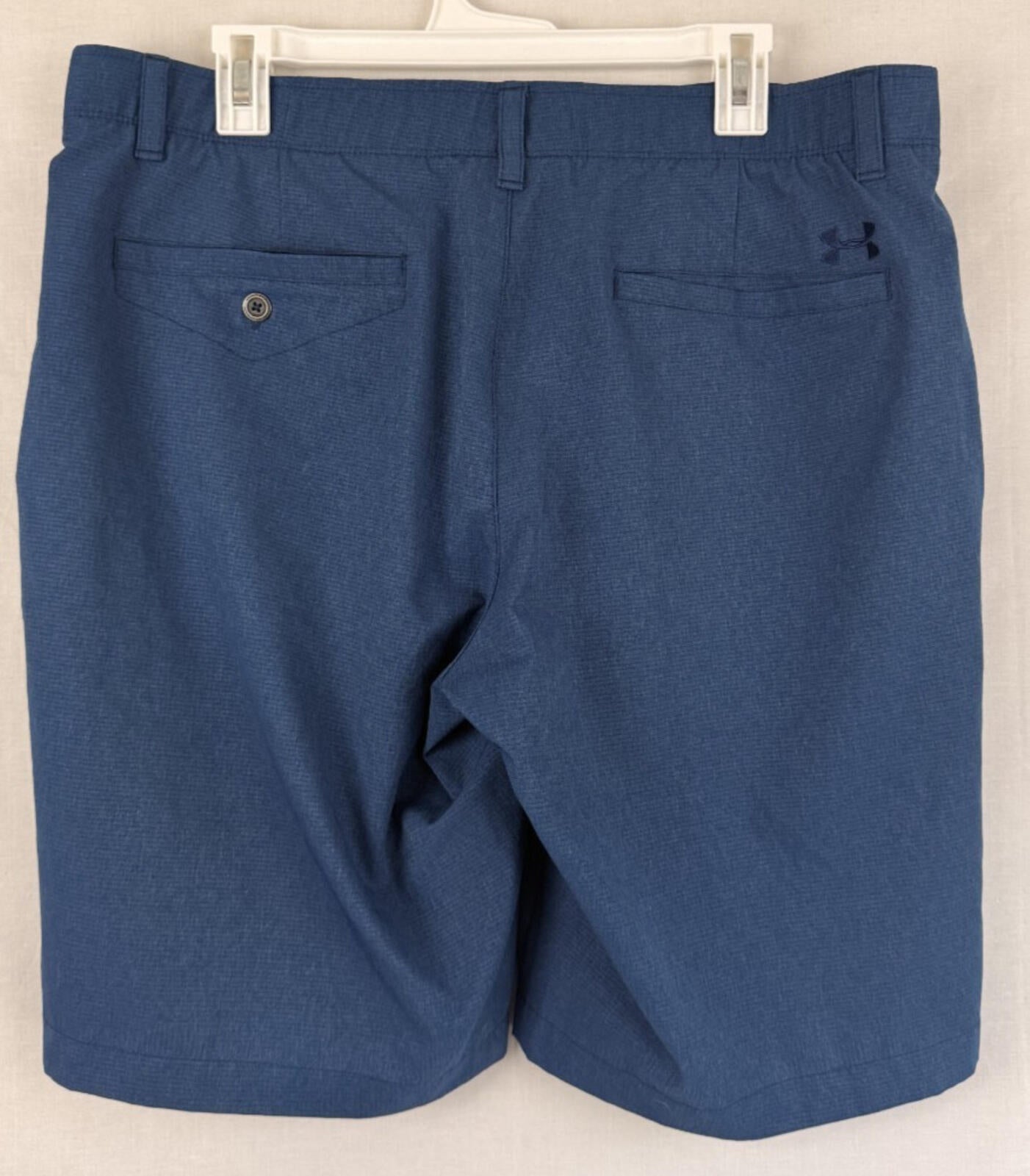 Under Armour Golf Chino Shorts Mens 38 X 10 Blue Loose Polyester
