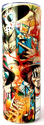 20 oz Horror Summer Stainless Steel Tumbler with Lid, Straw