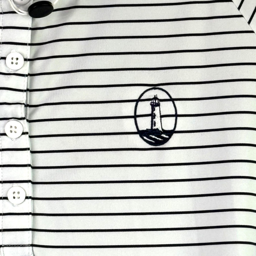 FootJoy Womens LS Pin Stripe Sun Protection Shirt Sz Large - Lighthouse - Golf