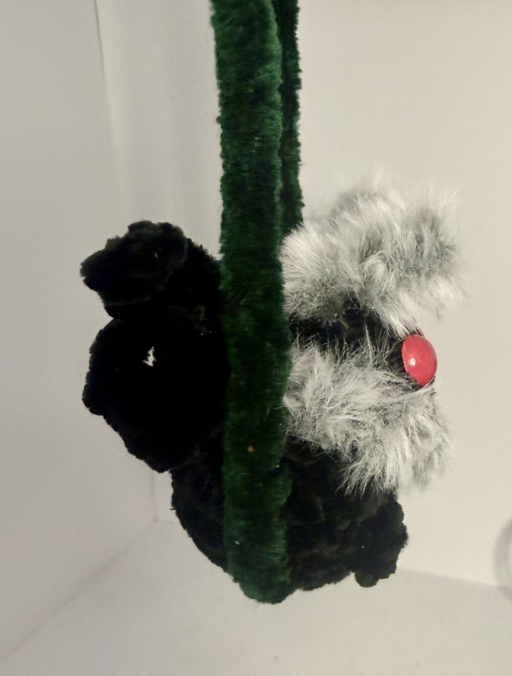 Crocheted Swinging Mothman - Rearview Mirror Decor - 4 inch - Handmade