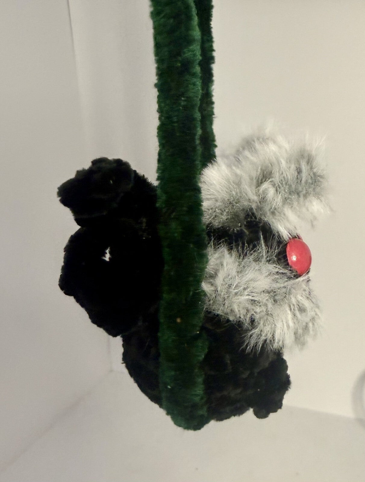 Crocheted Swinging Mothman - Rearview Mirror Decor - 4 inch - Handmade