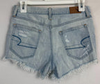 American Eagle Womens Shorts Sz 0 Button Fly Vintage HiRise Festival Distressed