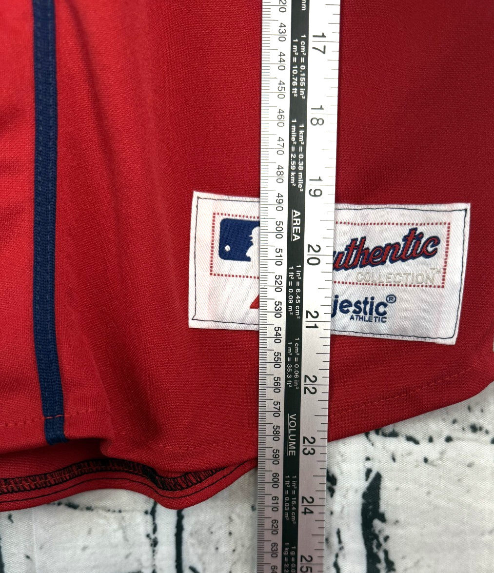 Boston Red Sox Derrig #1 Majestic Jersey Boys Sz M Red SEWN STITCHED!