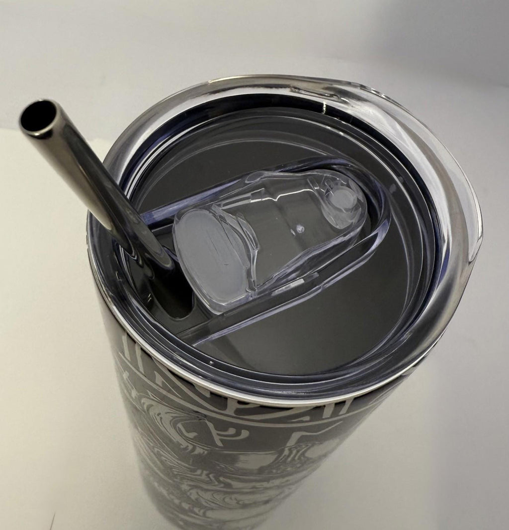 20 oz Viking Stainless Steel Tumbler with Lid, Straw