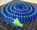 3D Printed LONG Dragon/Snake - PLA - Blue and Green - 5 Feet 4 Inches