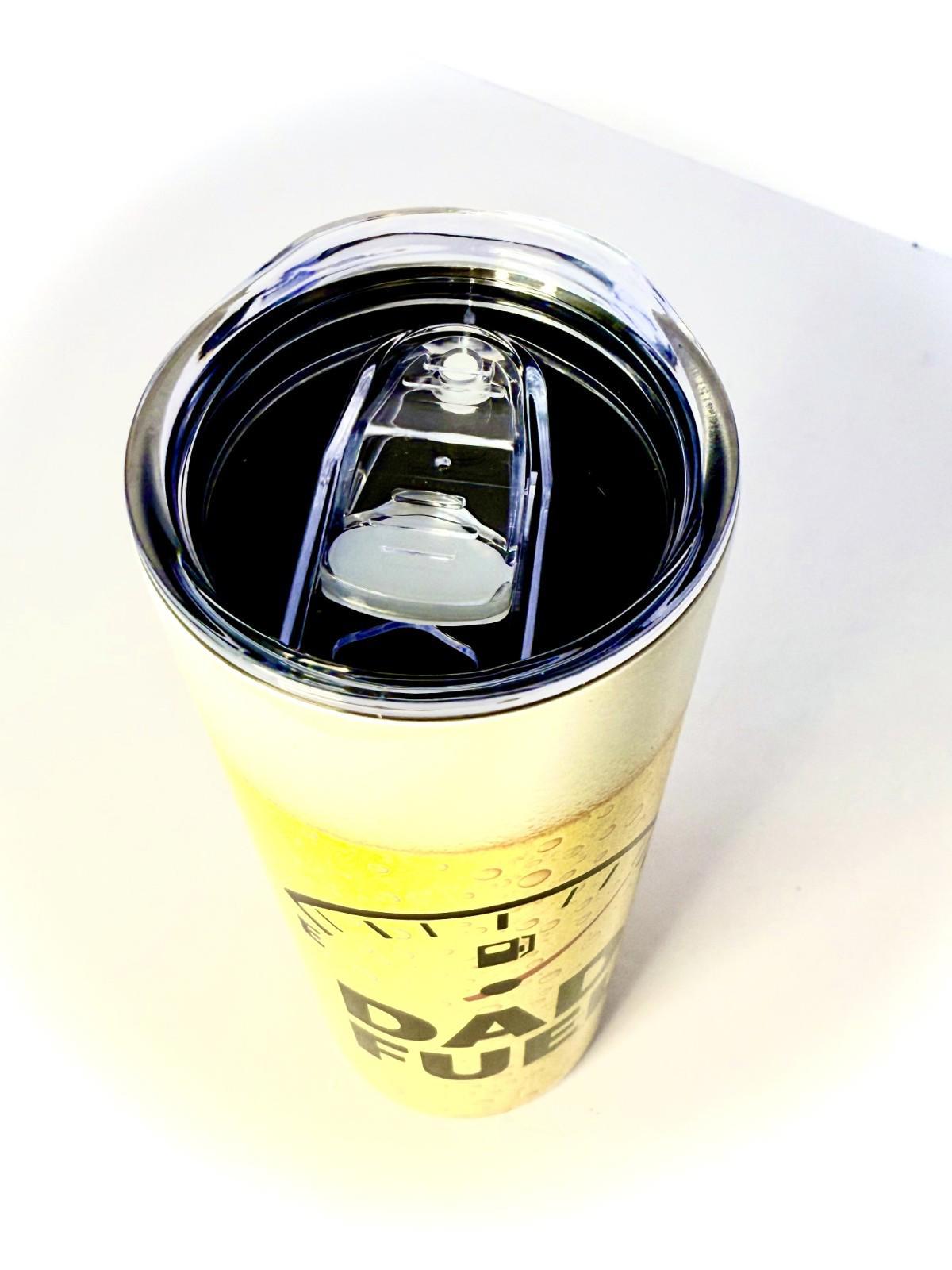 20 oz Dad Fuel Stainless Steel Tumbler with Lid, Straw - Beer