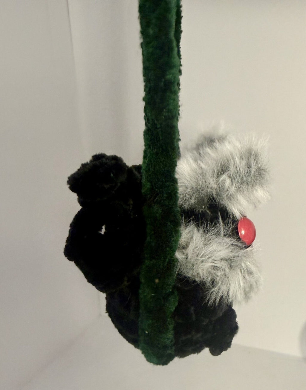 Crocheted Swinging Mothman - Rearview Mirror Decor - 4 inch - Handmade